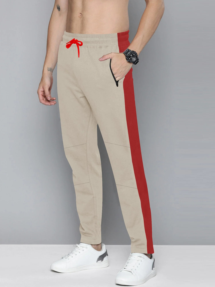 trouser in red and gray color